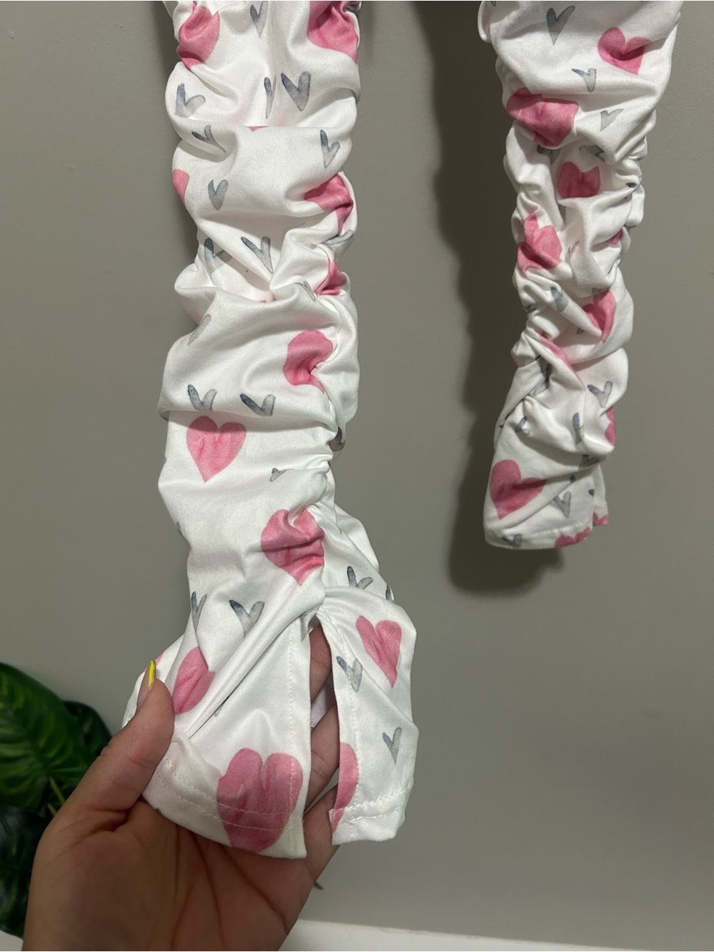 Heart Pattern Ruched Stack Leggings Set Colourful NWOT - Picture 8 of 10